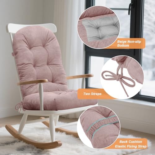 One-Piece High Back Tufted Rocking Chair Cushion