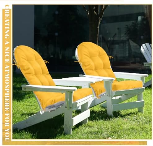 Geelin 4 Pcs Thick Cushions for Adirondack Chairs Outdoor Cushions, Amber