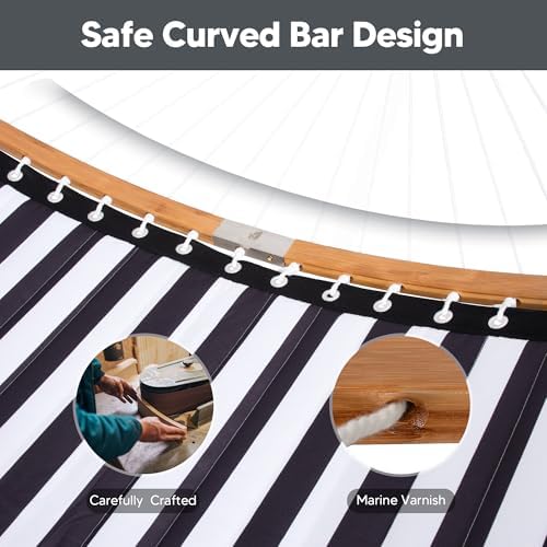 SUNCREAT Hammocks for Outside Tree Hammock for Outdoor, Black Stripes