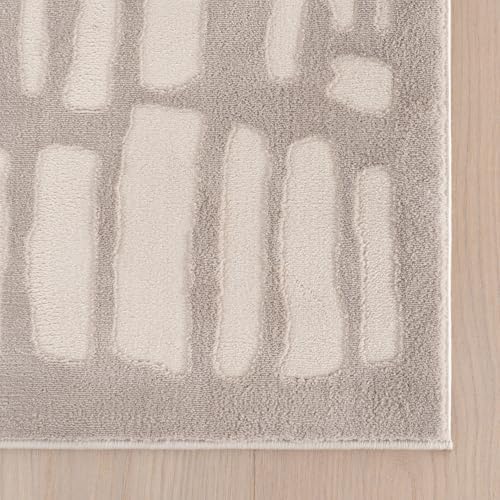nuLOOM Belen Cream/Grey Geometric Washable Area Rug, 12' x 15'
