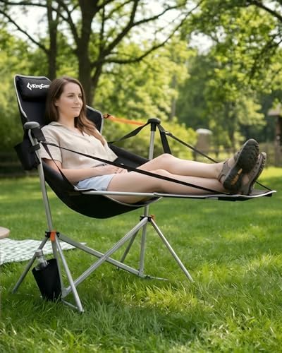 KingCamp Hammock Chair with Footrest, Heavy Duty Swinging Chairs 400lbs