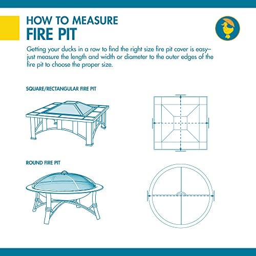 DUCKCOVERS Ultimate Waterproof 56 Inch Rectangular Fire Pit Cover, Outdoor Firepit Cover