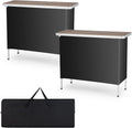 COSTWAY Portable Bar Table for Events, 43.5” x 15” x 34.5”(2, Brown)
