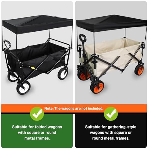 Wagon Canopy Cover Garden Push Awning Portable Outdoor Stroller Accessories Awning for Garden Wagon,Shopping,Camping (Suitable for Folded,Gathering Folded Wagon) 19.7 * 35.4 inches