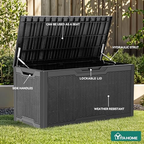 YITAHOME 100 Gallon Resin Deck Box