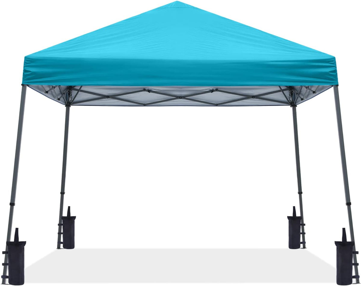 ABCCANOPY 10x10 Pop Up Canopy Tent, Slant Leg Outdoor Shade, Turquoise