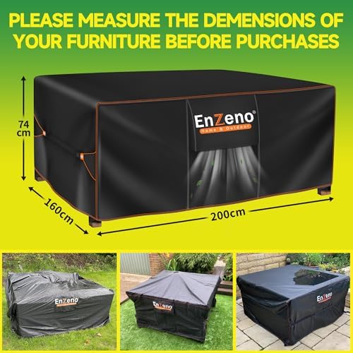 Enzeno Patio Furniture Cover Outdoor Waterproof 78" L x 63" W x 28" H
