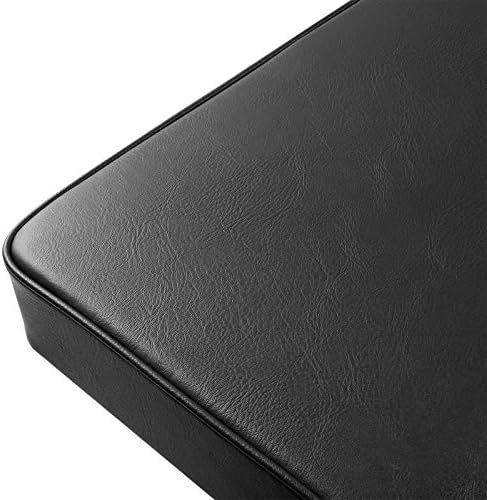 Hamzer Adjustable Padded Keyboard Bench, Heavy-Duty Foldable and Portable X-Style Stool Piano Seat with Cushion, Black