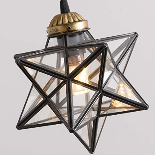 HAIXIANG Clear Glass 3 Pendant Lights Kitchen Dining Chandelier