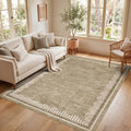 Garvee 8x10 Washable Living Room Area Rug Scalloped Neutral Non Slip Rugs