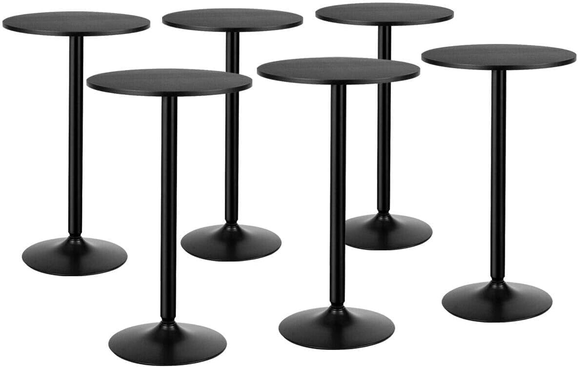 ERGOMASTER Cocktail Table,Two-in-one Modern Style Standing Circular Bar Table 40"/22" Two Convertible Height Suitable for Dining Room, Restaurant, Kitchen (6, Black)