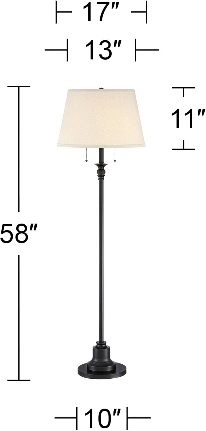 Possini Euro Design Spenser 58" Tall Oiled Bronze Traditional Floor Lamp