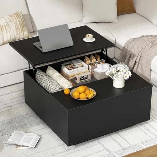 FABATO 31.5'' Lift Top Coffee Table Wood Center Table with Storage, B...