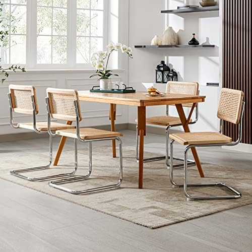 Rattan Dining Chairs Set of 2, Cesca Chairs for Kitchen Room, Mid Century