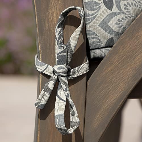 Arden Outdoor Seat Pad Chair Cushion, 21x21, Neutral Damask