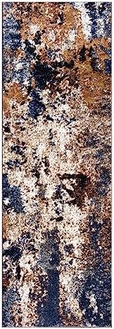 Keen Home Design Abstract Non-Shedding Runner Rug, Soft Thick Pile, 2x8