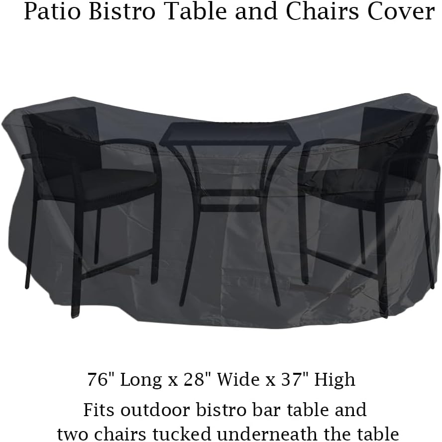 outdoor bar height dining set cover for patio shown in use