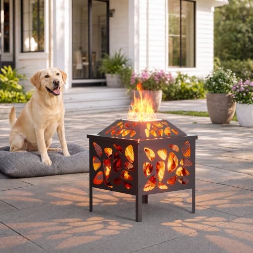 15.7 inch Small Fire Pit for Outside, Outdoor Wood Burning