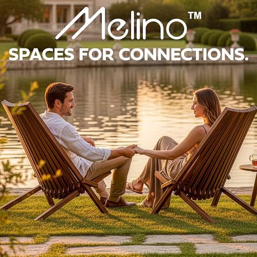 Melino 2-Pack Wooden Folding Tamarack Chair, Low Profile Outdoor Lounge