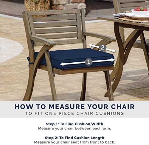 Arden Outdoor Seat Pad Chair Cushion, 21x21, Neutral Damask