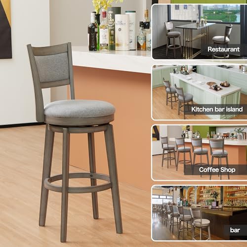 PrimeZone Swivel Bar Stools Set of 2, 30" Bar Height Barstools