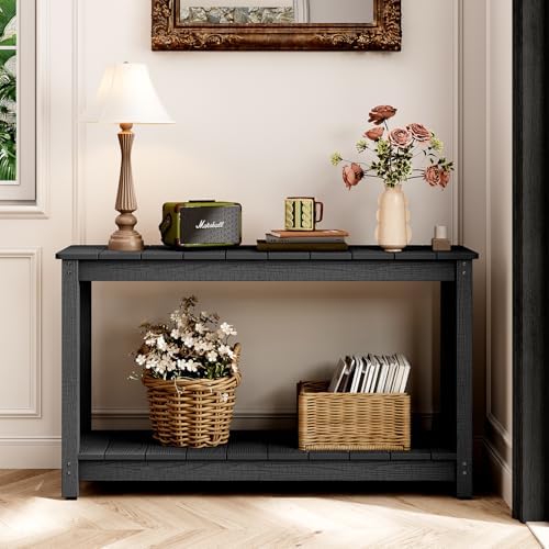 Outdoor Console Table, 48" Weather Resistant HIPS Patio Side Table