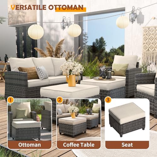 UDPATIO Patio Furniture Set, 5 Pcs Outdoor Conversation Set High Back