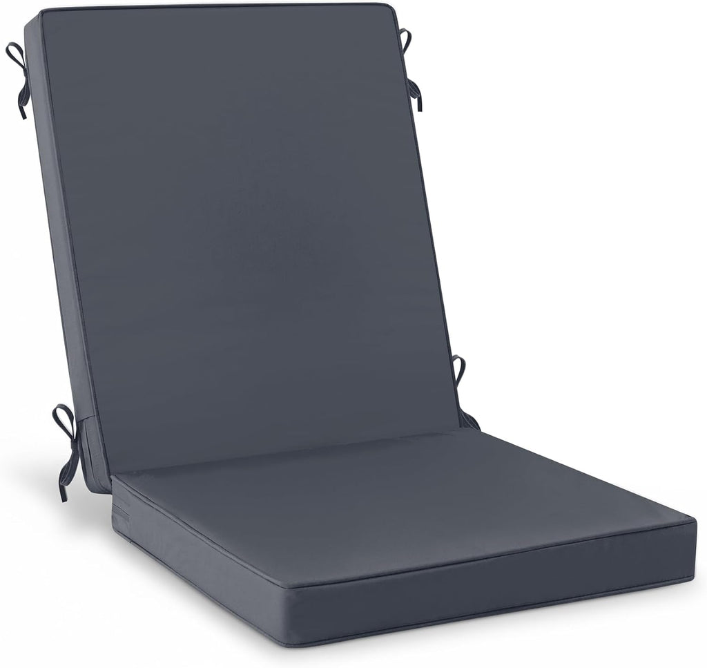 Summsun High Back Outdoor Chair Cushions, 20 x 20 Inch, Dark Grey