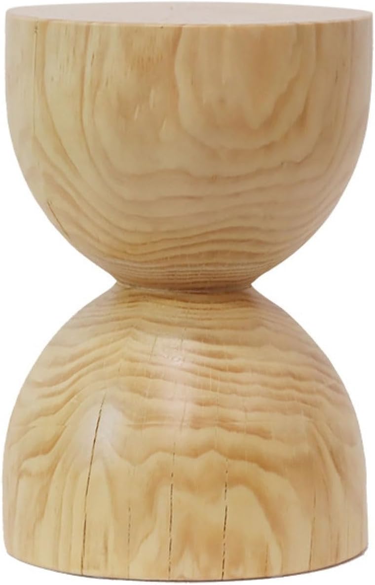 Natural Wooden Pillar Side Table – Round tree Wood Drum-Shaped Coffee Table