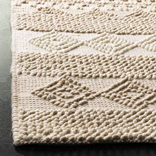 SAFAVIEH Natura Collection Area Rug - 10' x 14', Beige & Ivory, Handmade Moroccan Boho Tribal Wool & Cotton, Ideal for High Traffic Areas in Living Room, Bedroom (NAT102B)