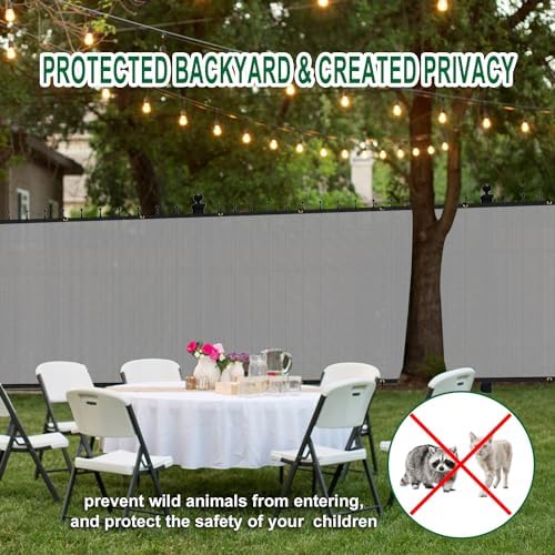 Privacy Fence Screen 6'x40' Outdoor Mesh Fencing Panels Temporary Fence Covering Privacy Shade Net Covers for Backyard Garden Pool, Light Gray