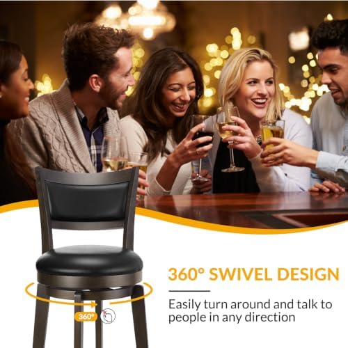 PrimeZone Swivel Bar Stools Set of 2, 34 Inch Extra Tall Bar Height