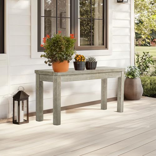 VINGLI Outdoor Wooden Bench, 40” Porch Bench Outdoor Backless Garden Bench, Small Outdoor Bench for Deck Patio Entryway (Grey, 40in)