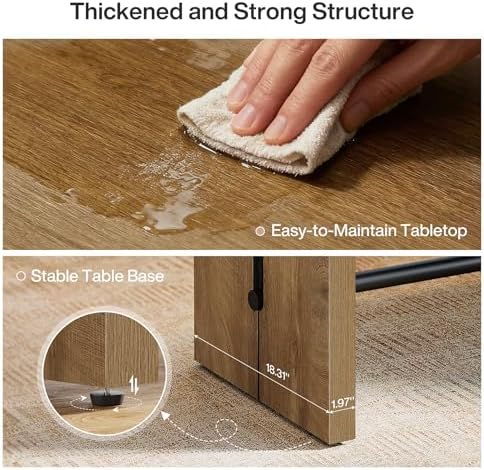 Tribesigns Bar Table, 41.3" Counter Height Pub Table with Metal Footrest, Rectangular High Top Table for Home Kitchen, Dining Room, Bistro, Narrow Space, Rustic Brown