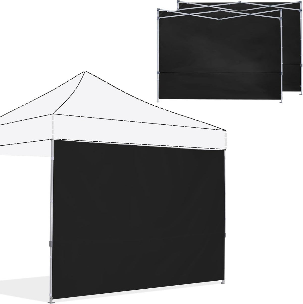 ABCCANOPY Instant Canopy SunWall 10x10 FT, 3 Pack Sidewall Only, Black