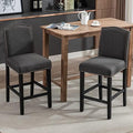 KCC Counter Height Bar Stool 26 Inches,Fabric Barstool Set of 4,Gray