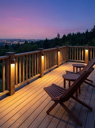 [12 Pack] CLOUDY BAY Low Voltage Fence Lights,12-24V AC/DC 5.5W LED Deck Lights for Outdoor Railing Landscape Lighting,1800K/2700K/3000K/4000K/5000K Selectable,Oil Rubbed Bronze