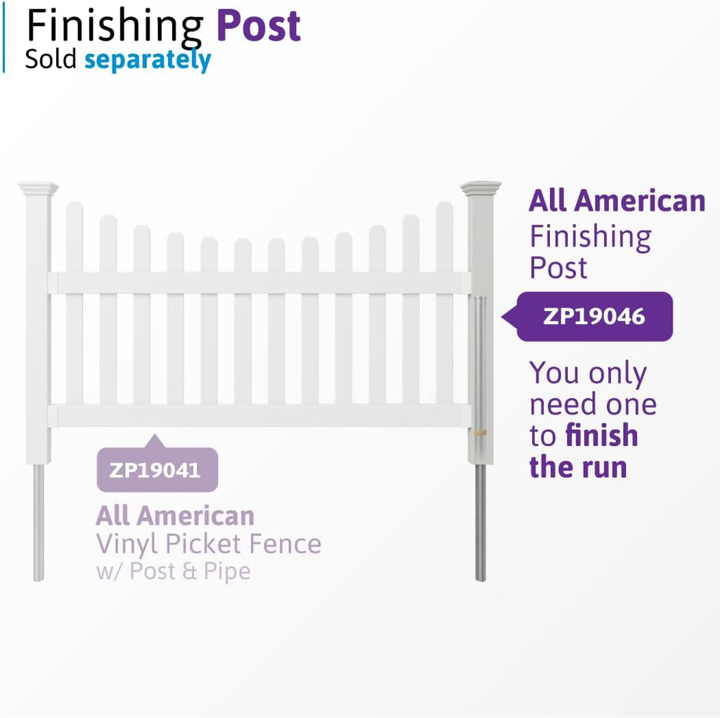 WamBam All American Scalloped Picket Fence, White Vinyl DIY No Dig Kit