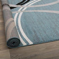 Rugshop Wavy Circles Modern Fade-Resistant Area Rug Blue 8'8" x 12'