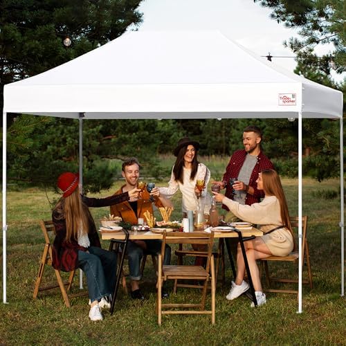 Tradesparker 10x20 Commercial Pop Up Canopy Replacement Top-Windproof D-Rings+Banner Grommets+Loop Pile Wall System,Ez Canopy Cover ONLY-Frame/Side Walls NOT Included(White)