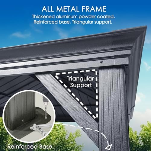 Kozyard Alexander 12' x 20' Hardtop Gazebo, Aluminum Frame