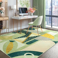 Tepook 5x7 Green Abstract Geometric Print Area Rug Modern