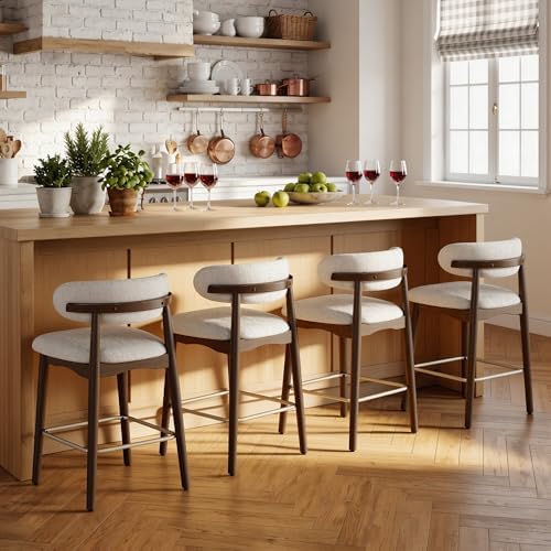 Counter Height Bar Stools, Solid Wood Barstools,26" Set of 2