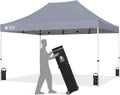 CROWN SHADES 10x15 Commercial Pop Up Canopy Tent, Outdoor Canopy, Grey