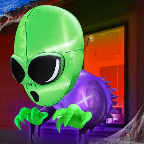 Halloween Inflatables Outdoor Decorations Alien Broke Out from Window