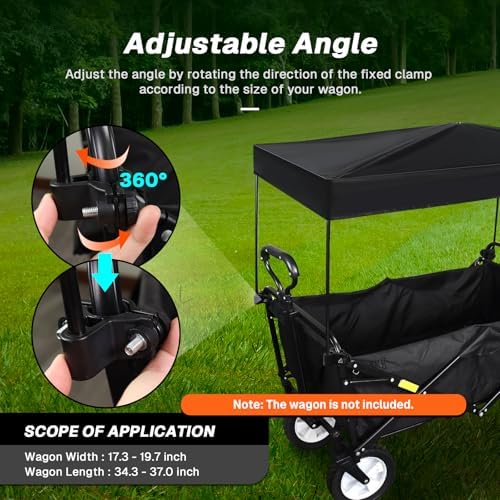 Wagon Canopy Cover Garden Push Awning Portable Outdoor Stroller Accessories Awning for Garden Wagon,Shopping,Camping (Suitable for Folded,Gathering Folded Wagon) 19.7 * 35.4 inches