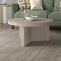 Henn&Hart 32" Scandinavian Fluted Coffee Table, Beech White