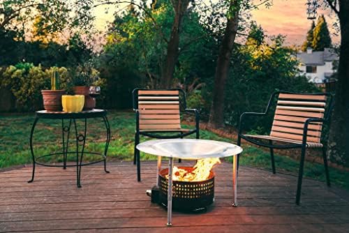 AL28 - Portable Fire Pit Heat Deflector, Lightweight Detachable Aluminum Shield Cover with 3 Extendable Legs