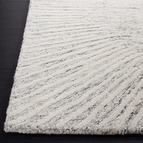 SAFAVIEH Abstract Collection Area Rug - 11' x 15', Grey & Ivory, Handmade Wool, Ideal for The Living Room, Dining, Bedroom (ABT478F)