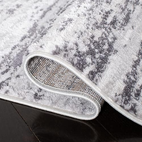 SAFAVIEH Amelia Collection Area Rug - 6' x 9', Light Grey & Charcoal, Modern Abstract Design, Non-Shedding & Easy Care, Ideal for High Traffic Areas in Living Room, Bedroom (ALA768F)